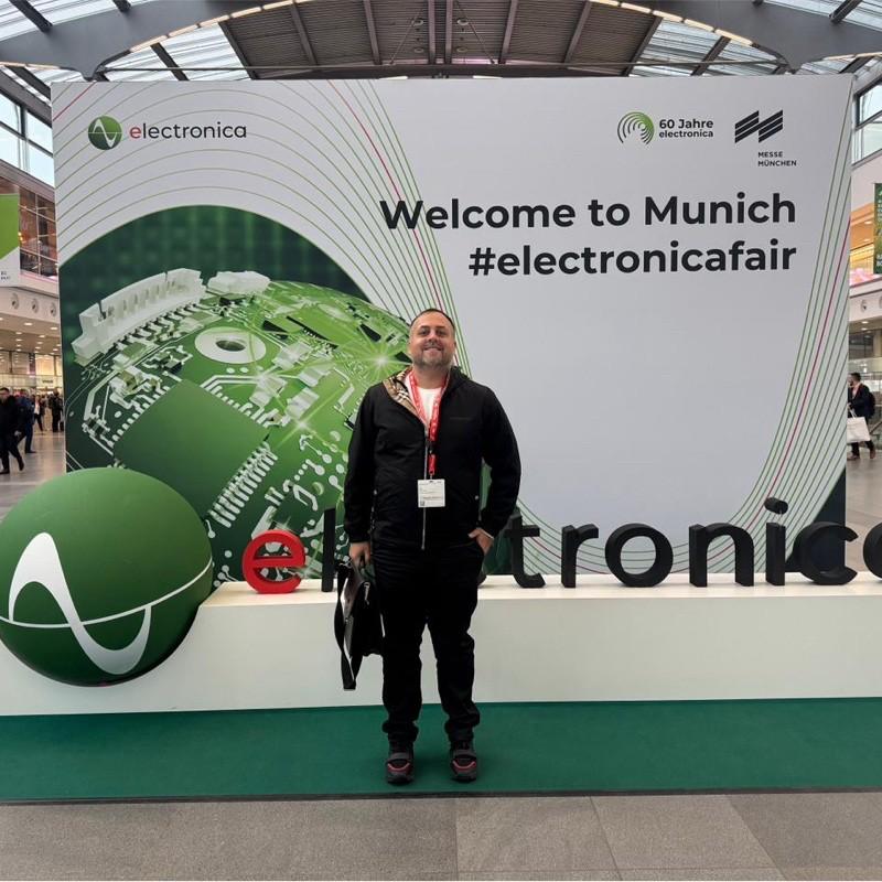 A Summon Electronics team member at the electronica trade fair in Munich